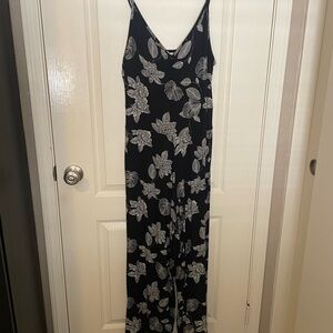 Roxy Floral Black and White Jumpsuit XL